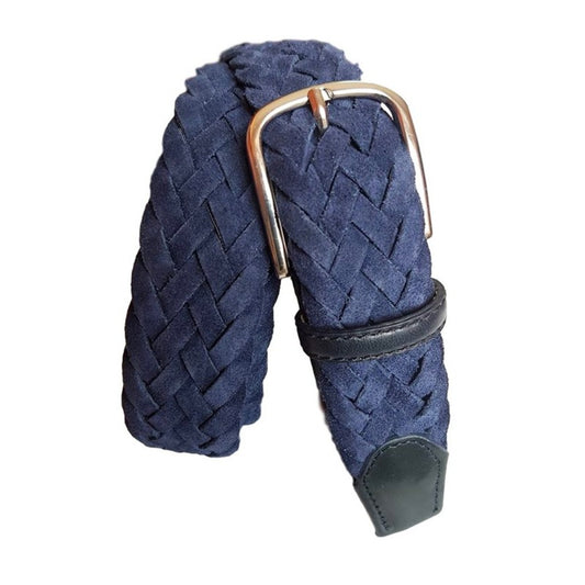 Cintura XXL 3,5 cm intrecciata in pelle scamosciata con fibbia Nichel free (TAGLIE EXTRALUNGHE) - ESPERANTOBELTS