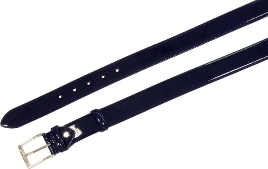 Cintura 3,5 cm da Cerimonia in pelle Lucida con fibbia anallergica - Blu