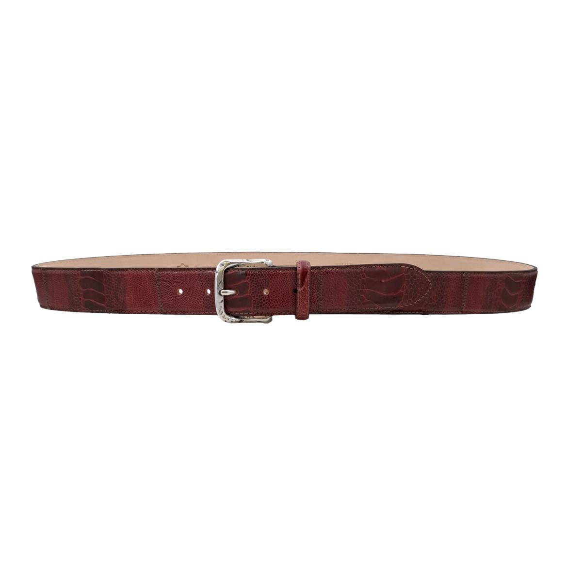 Cintura Patchwork 4 cm in ginocchio di struzzo Cognac