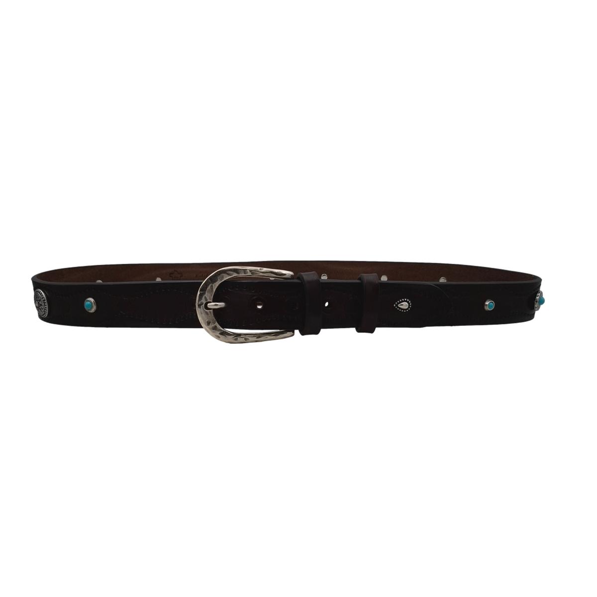 Jolie - Cintura 3,5 cm in vero cuoio con borchie e fibbia lavorata - ESPERANTOBELTS