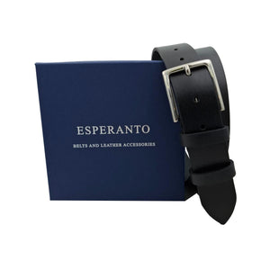 🔥 NOVITA' 🔥 Soft Bull 3,5 cm - Cintura in cuoio di toro extra morbido martellato e fibbia argentata