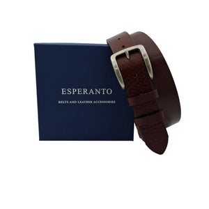 🔥 NOVITA' 🔥 Soft Bull 3,5 cm - Cintura in cuoio di toro extra morbido martellato e fibbia argentata
