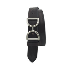 Carica l'immagine nel visualizzatore di Gallery, 🔥 NOVITA' 🔥 Double D - Cintura Testa di moro in cuoio di toro 3,5 cm con doppia staffa e aggancio rapido
