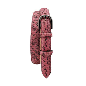Nancy - Cintura 2,5 cm in vero pitone con fibbia Nichel free e fodera in pelle