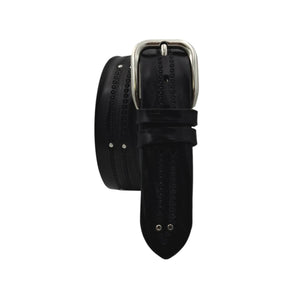 Black Panther - Cintura 4 cm in cuoio lavorato a mano con fibbia in ottone e borchie metalliche