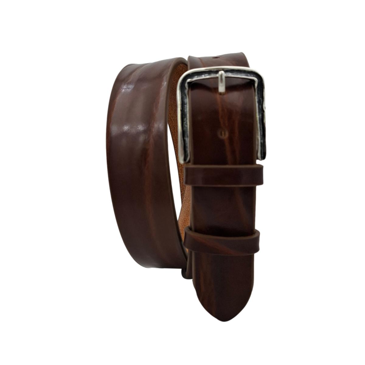 Cintura in vero cuoio di toro Plissettato 4 cm con fibbia lavorata anallergica