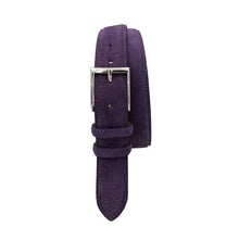 Carica l'immagine nel visualizzatore di Gallery, Cintura scamosciata 3,5 cm Viola con fibbia argentata nichel free