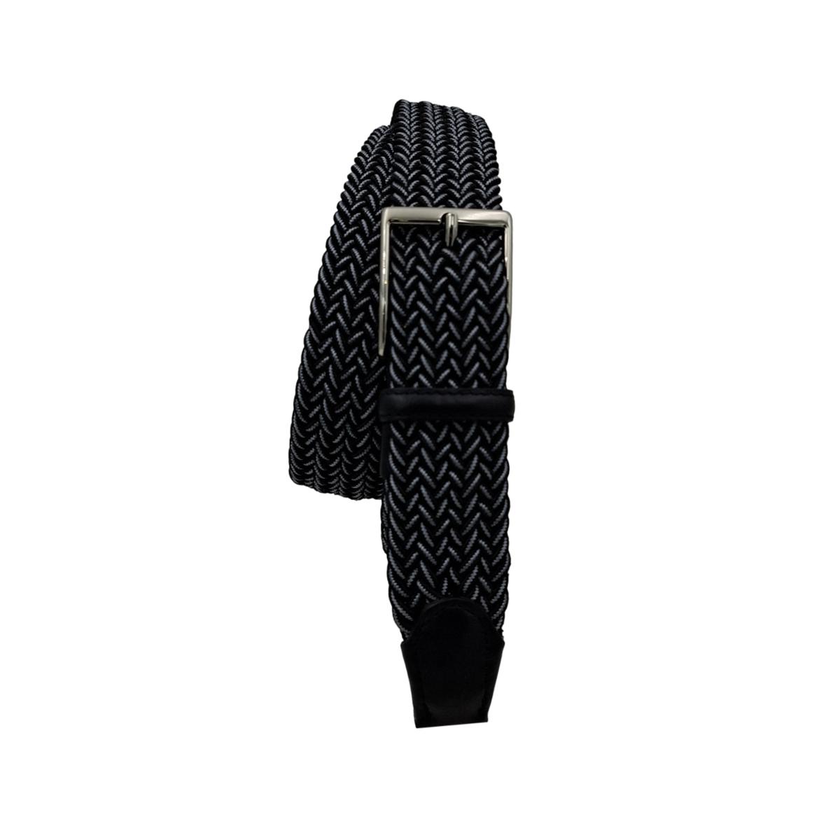 🔥NOVITA'🔥 Cintura spessa in viscosa 3,5 cm Bicolore Bianco Nero elastica con fibbia nichel free - ESPERANTOBELTS