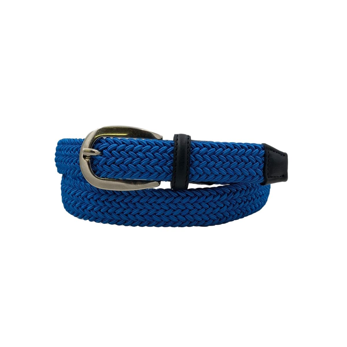 HANCHAO Cintura intrecciata elastica per donna e uomo, comodo tessuto elastico unisex nero bianco marrone scuro grigio blu 90-135 cm, Nero , Medium
