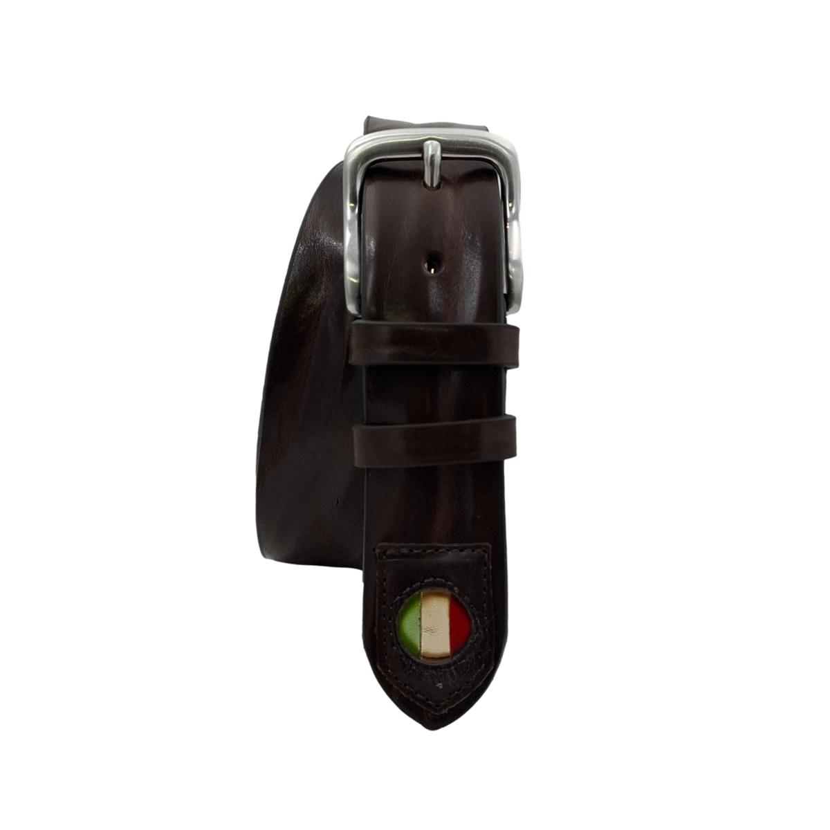 🔥 NOVITA' 🔥 Italian Dream - Cintura 4 cm in cuoio di toro bottalato con inserto bandiera Italia anticato a mano - ESPERANTOBELTS