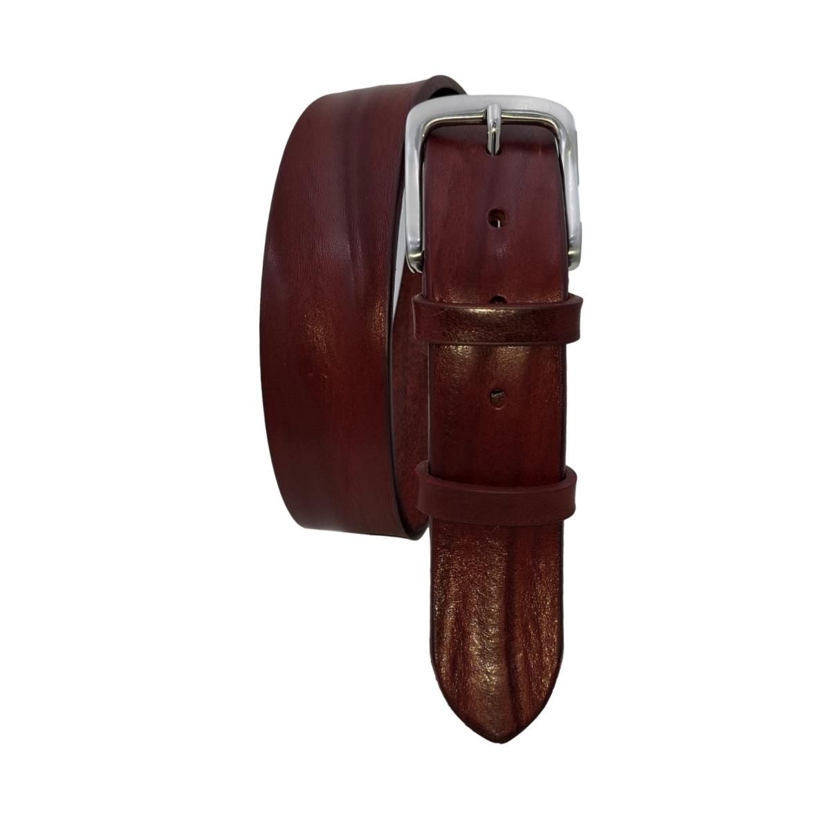 Cintura 4 cm in vero cuoio di toro Plissè con fibbia Satinata anallergica - ESPERANTOBELTS