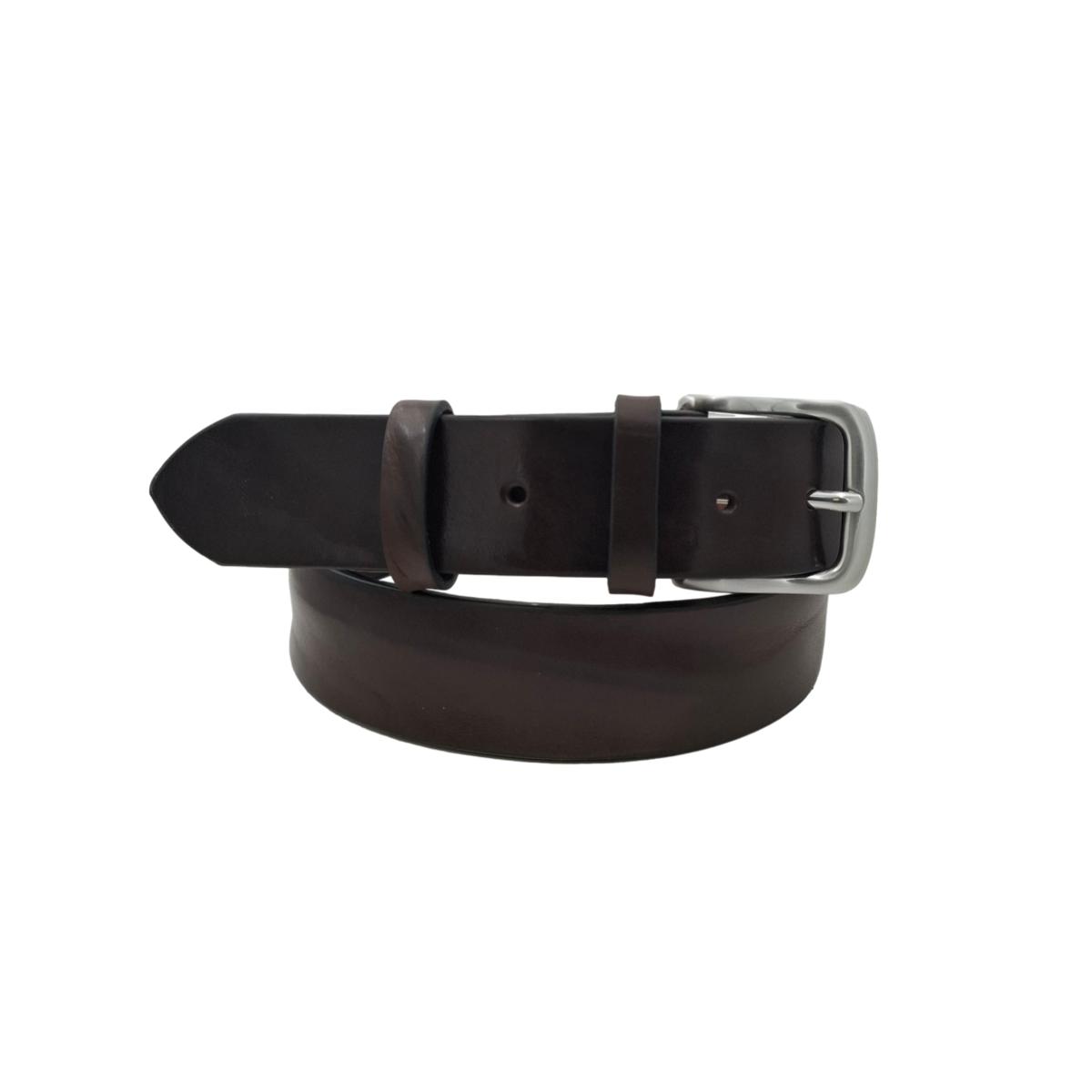 Cintura 4 cm in vero cuoio di toro Plissè con fibbia Satinata anallergica