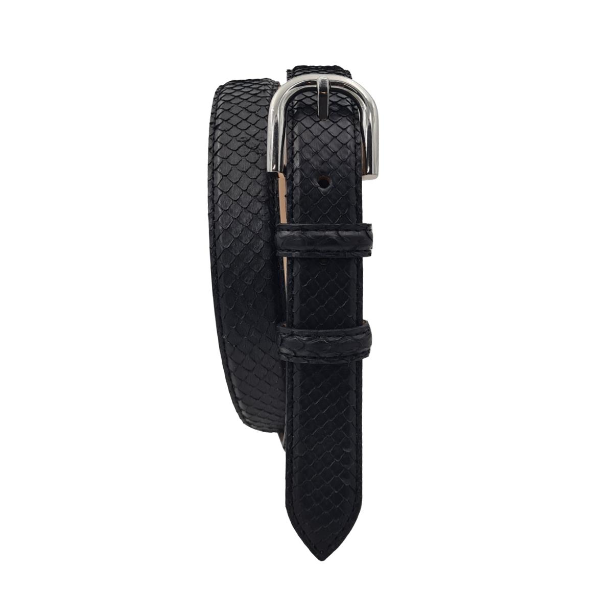 Nancy - Cintura 2,5 cm in vero pitone con fibbia Nichel free e fodera in pelle
