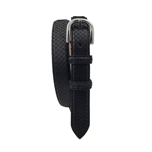 Nancy - Cintura 2,5 cm in vero pitone con fibbia Nichel free e fodera in pelle