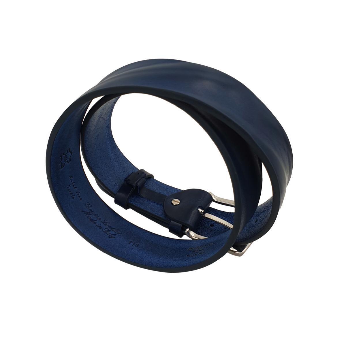 Cintura XXL 4 cm in cuoio di toro resistente con fibbia satinata anallergica ( TAGLIE EXTRALUNGHE )