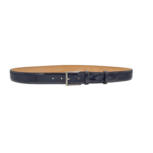Cintura 3,5 cm da Cerimonia  in pelle Lucida con fibbia anallergica - Marrone Scuro