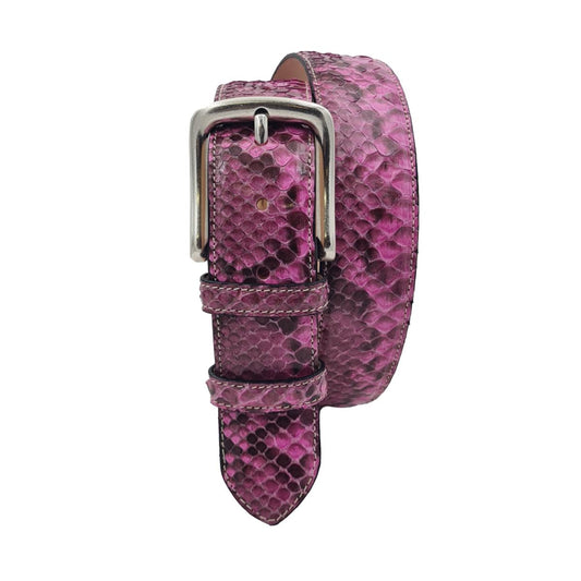 Dakar - Cintura 4 cm in vero Pitone Fucsia con fibbia in ottone