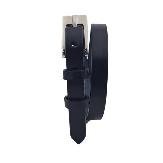 Cintura 2 cm in cuoio di toro con fori rettangolari e fibbia lucida - ESPERANTOBELTS
