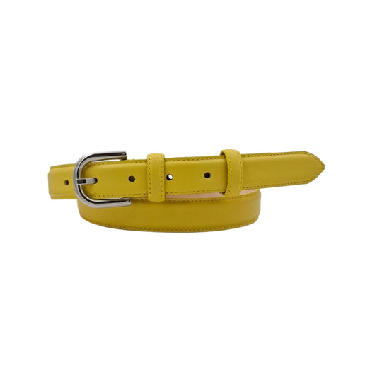 Judit - Cintura 2,5 cm in vera pelle con fibbia argento lucido e doppio passante