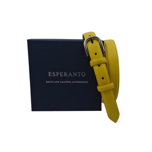 🔥NOVITA'🔥 Judit - Cintura 2,5 cm in vera pelle con fibbia argento lucido e doppio passante