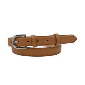 🔥NOVITA'🔥 Judit - Cintura 2,5 cm in vera pelle con fibbia argento lucido e doppio passante
