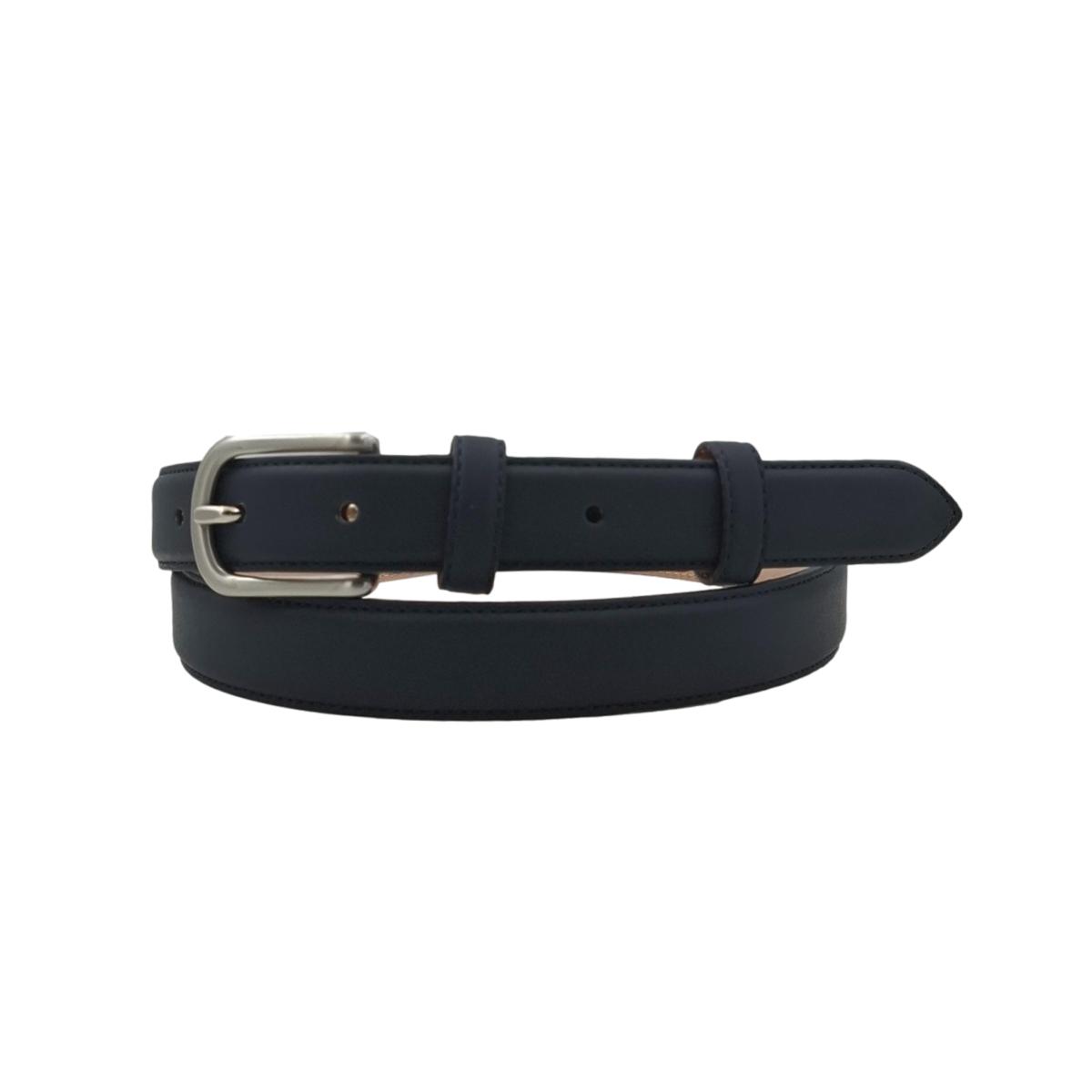 Judit - Cintura 2,5 cm in vera pelle con fibbia argento lucido e doppio passante