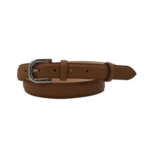 🔥NOVITA'🔥 Judit - Cintura 2,5 cm in vera pelle con fibbia argento lucido e doppio passante