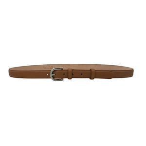 🔥NOVITA'🔥 Judit - Cintura 2,5 cm in vera pelle con fibbia argento lucido e doppio passante
