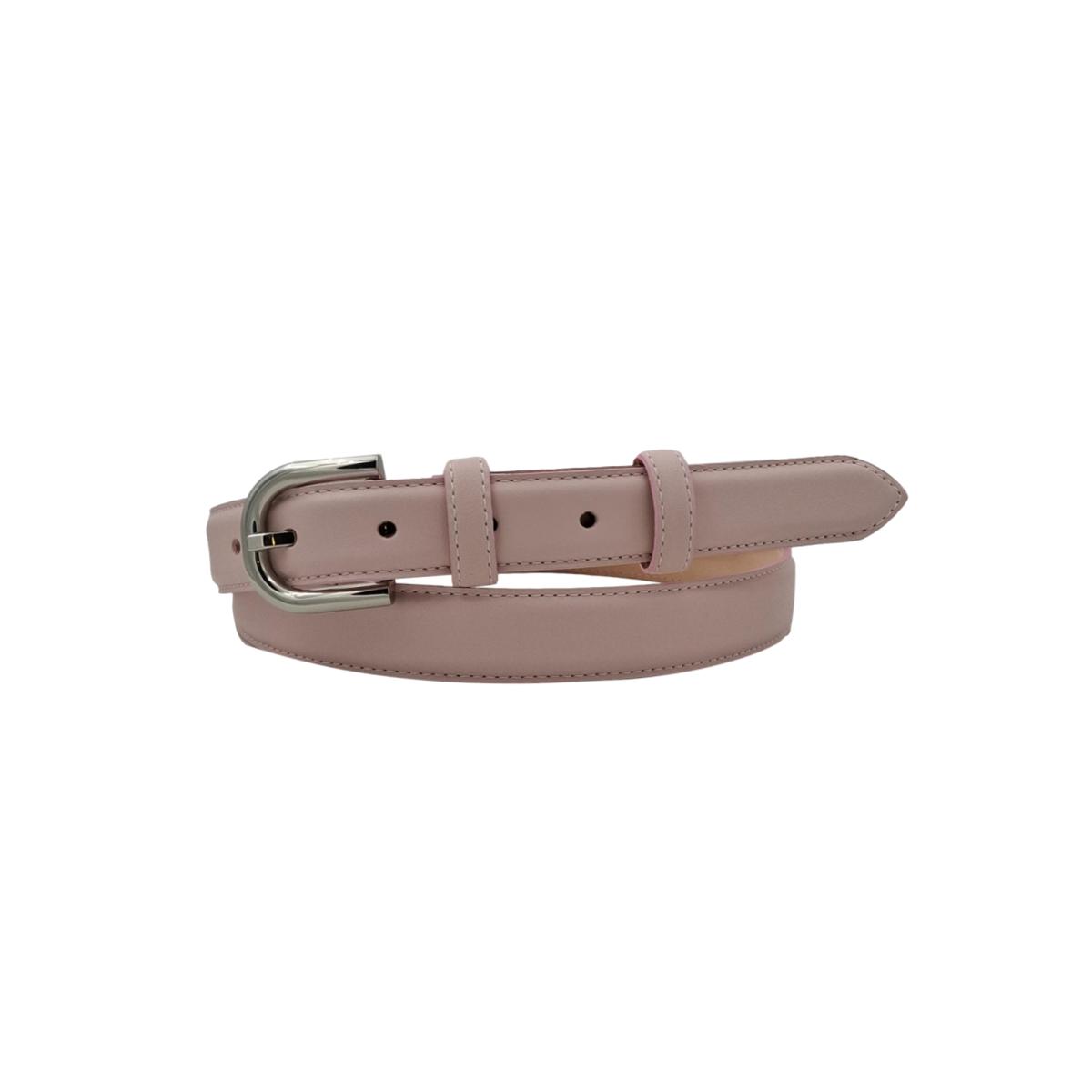 Judit - Cintura 2,5 cm in vera pelle con fibbia argento lucido e doppio passante