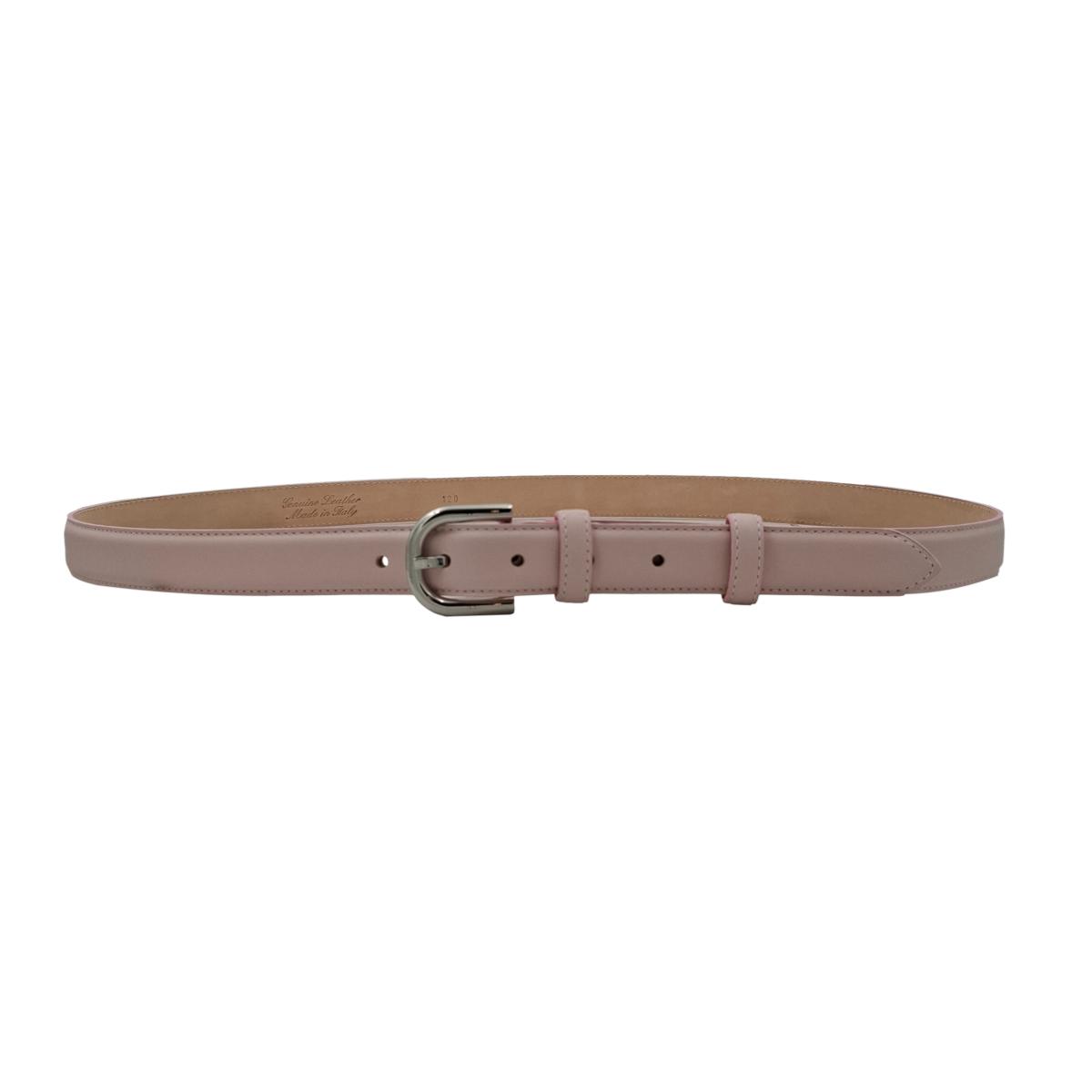 Judit - Cintura 2,5 cm in vera pelle con fibbia argento lucido e doppio passante