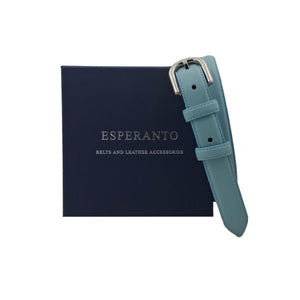 🔥NOVITA'🔥 Judit - Cintura 2,5 cm in vera pelle con fibbia argento lucido e doppio passante