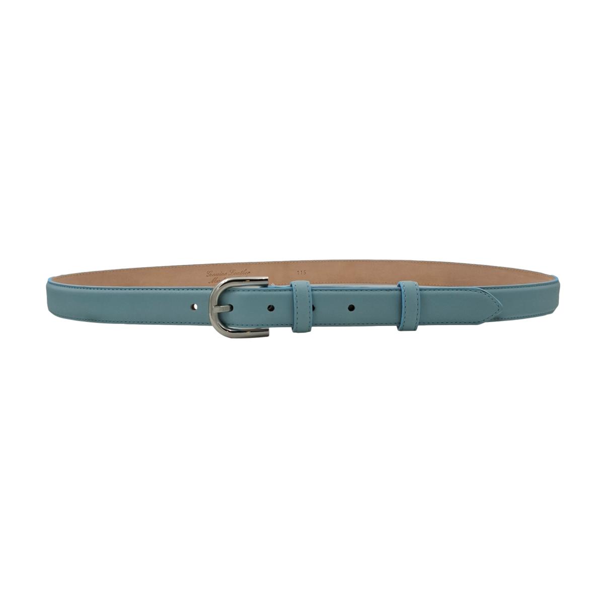 Judit - Cintura 2,5 cm in vera pelle con fibbia argento lucido e doppio passante