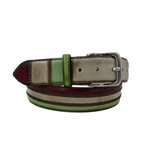 Carica l&#39;immagine nel visualizzatore di Gallery, 🔥 NOVITA&#39;  🔥  Italian Patriot - Cintura 4 cm Patchwork in cuoio anticato soggetto Bandiera tricolore Italia