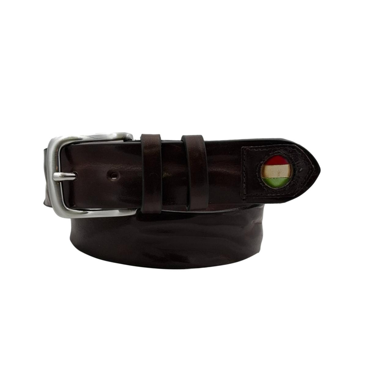 🔥 NOVITA' 🔥 Italian Dream - Cintura 4 cm in cuoio di toro bottalato con inserto bandiera Italia anticato a mano - ESPERANTOBELTS