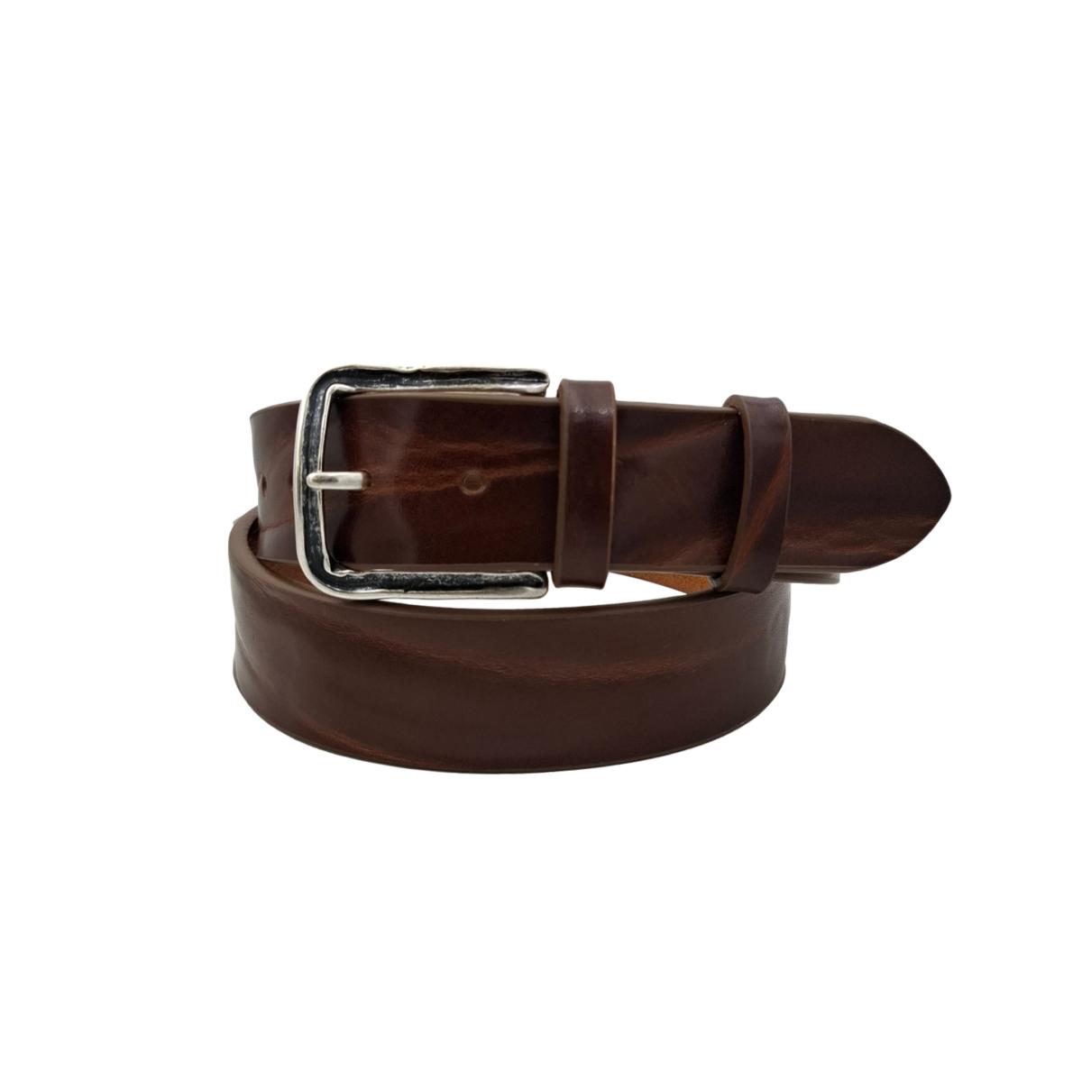 Cintura in vero cuoio di toro Plissettato 4 cm con fibbia lavorata anallergica