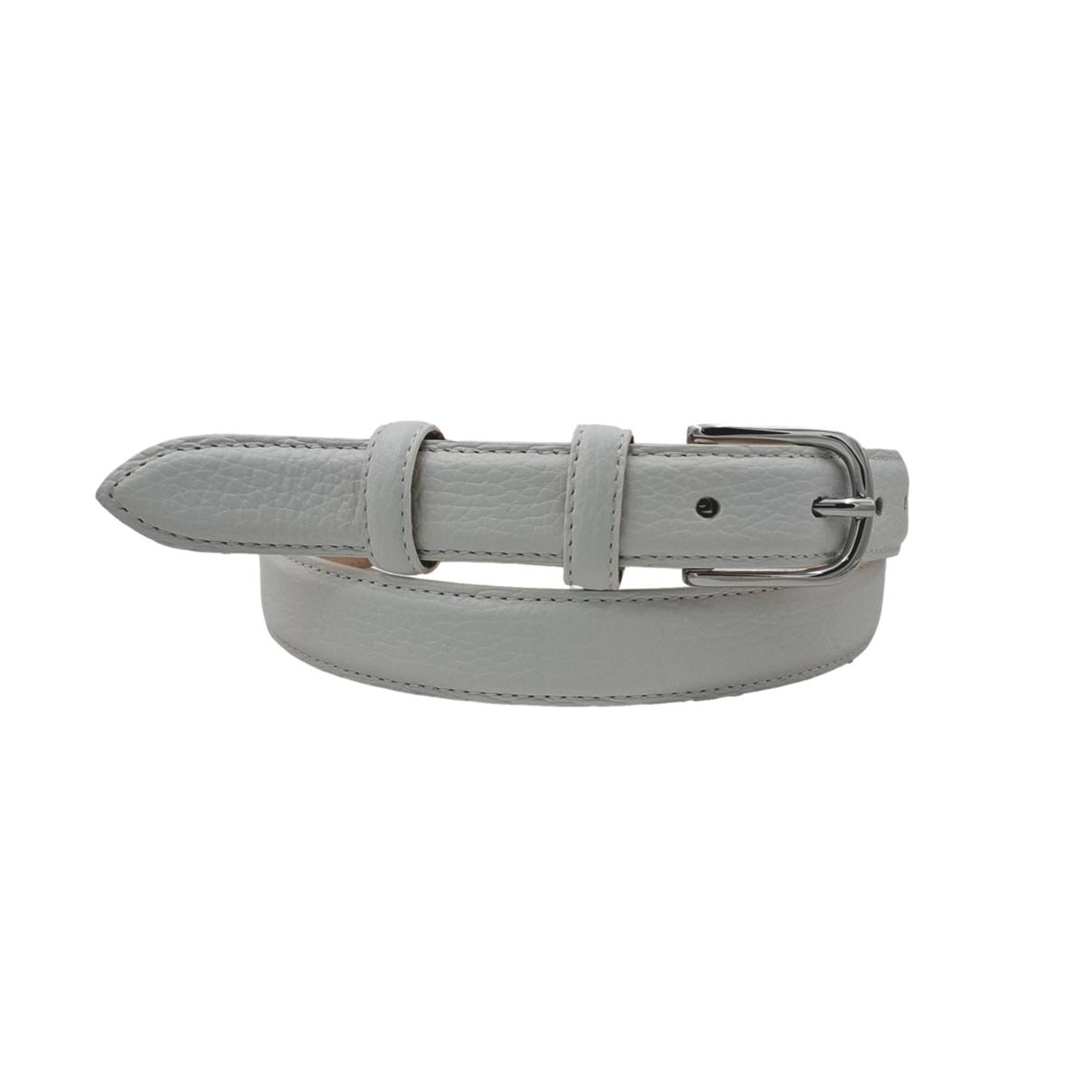 Judit - Cintura 2,5 cm in vera pelle con fibbia argento lucido e doppio passante