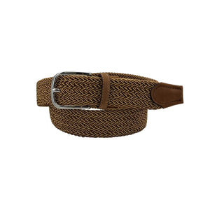 🔥NOVITA'🔥 Cintura Mélange in viscosa 3,5 cm  elastica con finiture in cuoio Nabuk