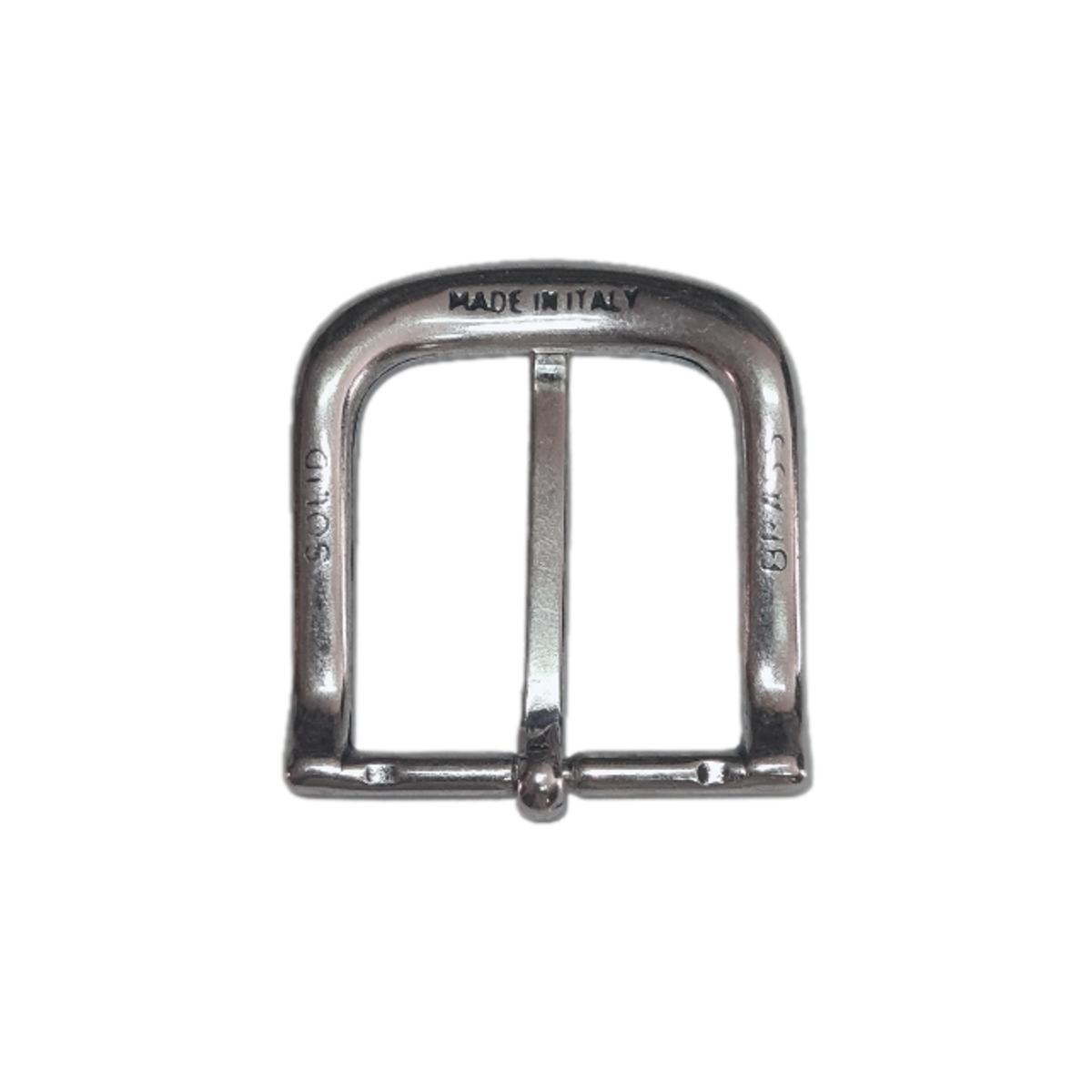 SERIE OTTONE - Fibbia arrotondata 3,5 cm in vero ottone 100% Nichel free