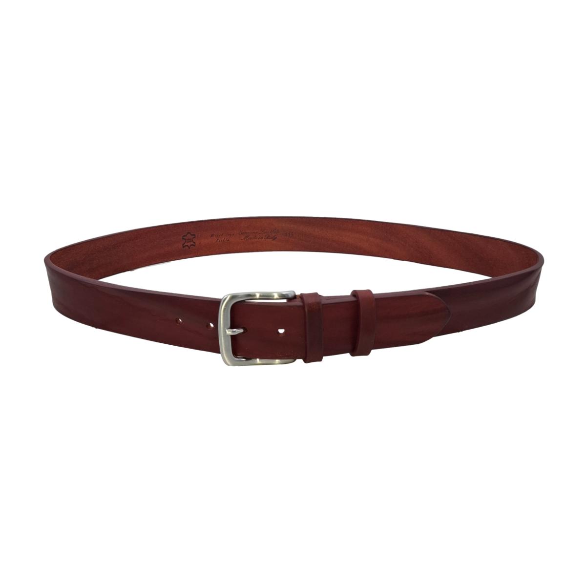 Cintura 4 cm in vero cuoio di toro Plissè con fibbia Satinata anallergica - ESPERANTOBELTS
