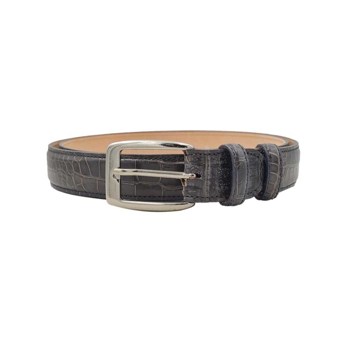 Monaco - Cintura 3 cm in vero coccodrillo e doppio passante - ESPERANTOBELTS