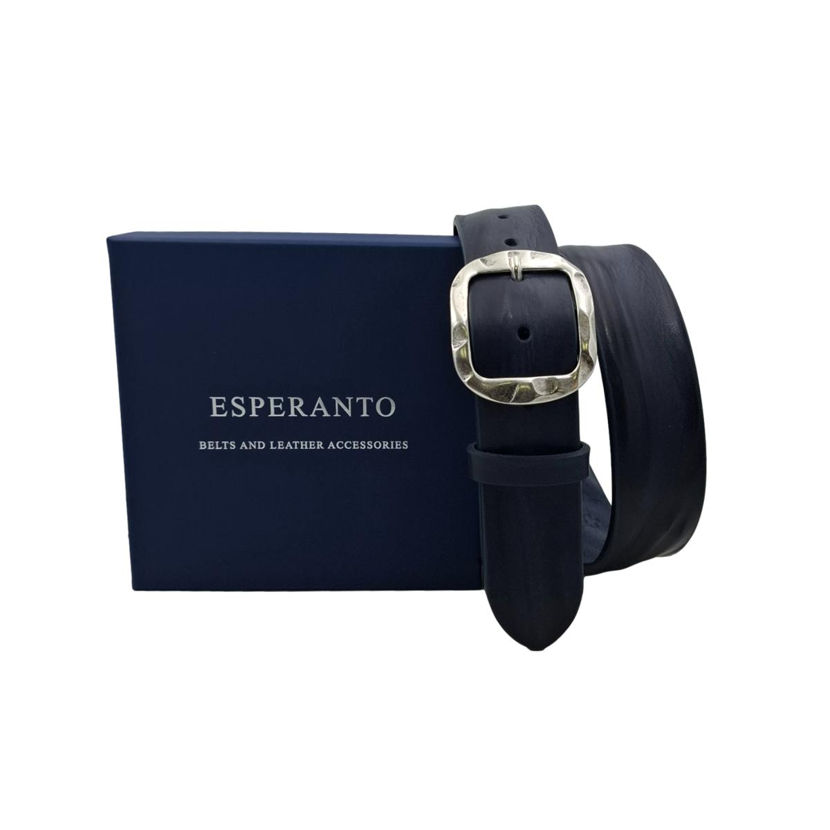 Cintura in vero cuoio di toro Plissettato 4 cm con fibbia intera Argento Antico