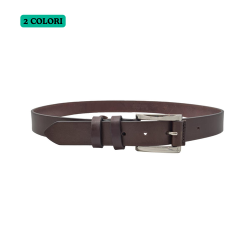 Cintura 3 cm in cuoio di toro bottalato con riporto in cuoio su fibbia 100% anallergica
