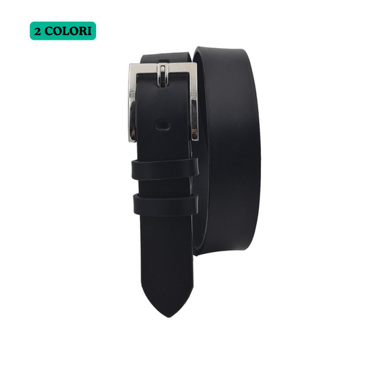 Cintura 3,5 cm in vero cuoio, fibbia a blocco anallergica accorciabile - ESPERANTOBELTS