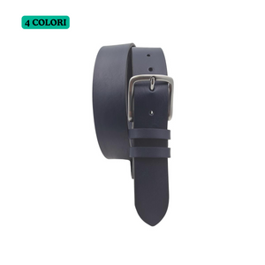 Cintura 4 cm in vero cuoio di toro spesso e resistente con fibbia anallergica