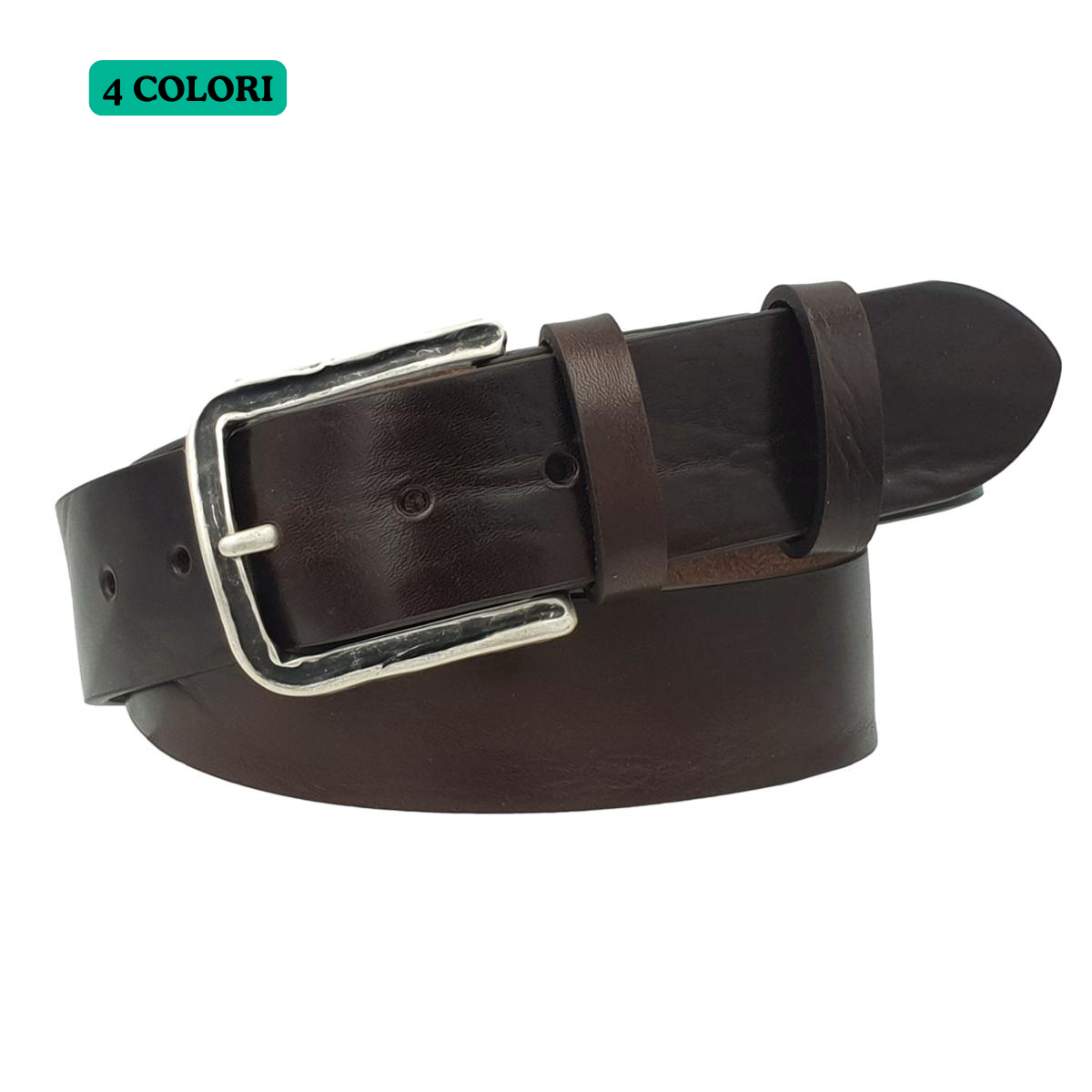 Cintura in vero cuoio di toro Plissettato 4 cm con fibbia lavorata anallergica - ESPERANTOBELTS