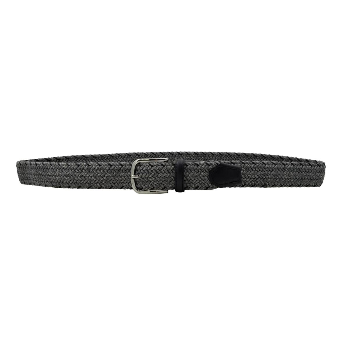 Cintura  in Lana e Cotone 3,5 cm con finiture in pelle