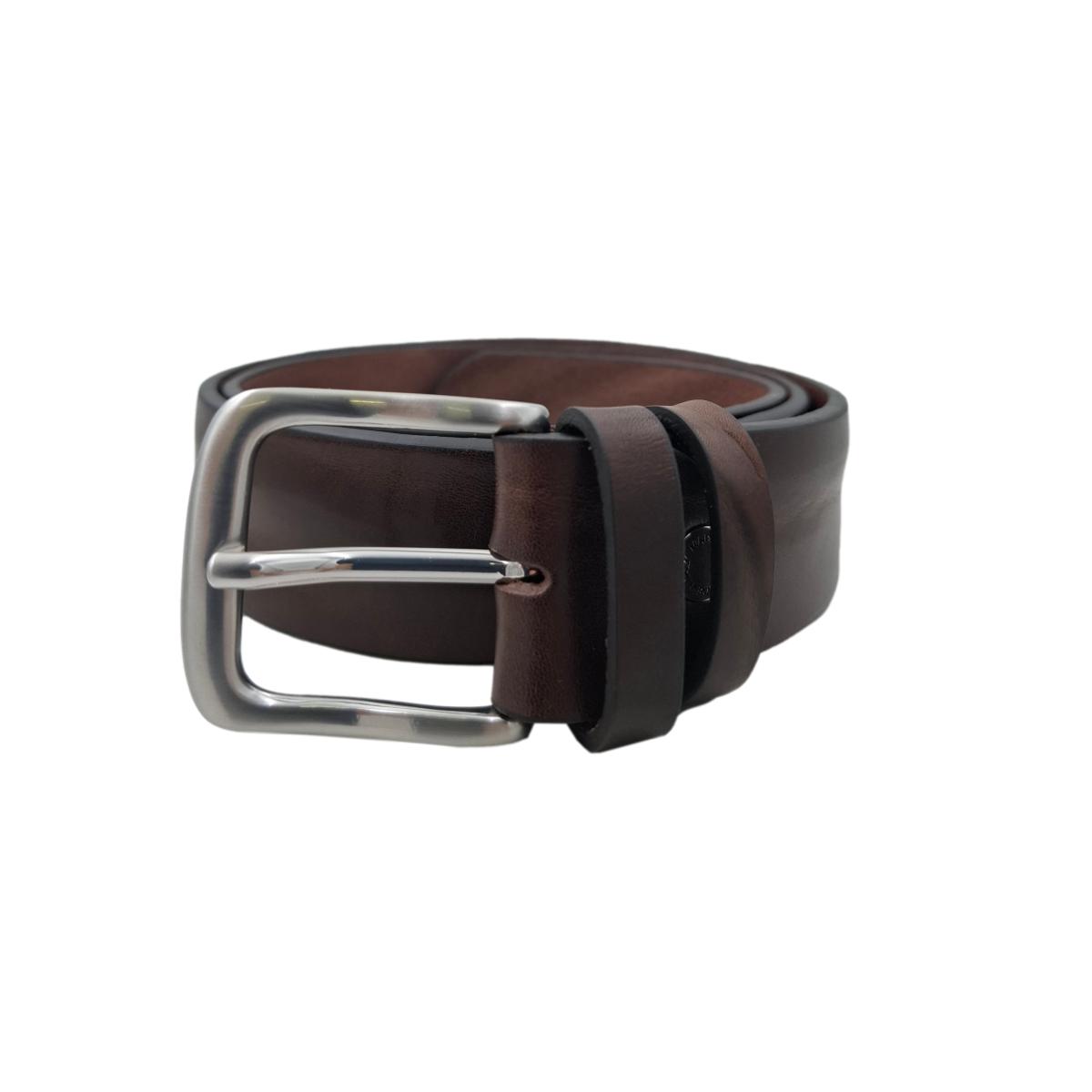 Cintura 4 cm in vero cuoio di toro Plissè con fibbia Satinata anallergica