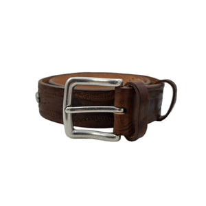 🔥 NOVITA' 🔥 Caramel Horses - Cintura 4 cm Caramello con fibbia in ottone, borchie e ricami di cavalli