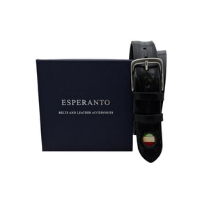 🔥 NOVITA' 🔥 Italian Dream - Cintura 4 cm in cuoio di toro bottalato con inserto bandiera Italia anticato a mano