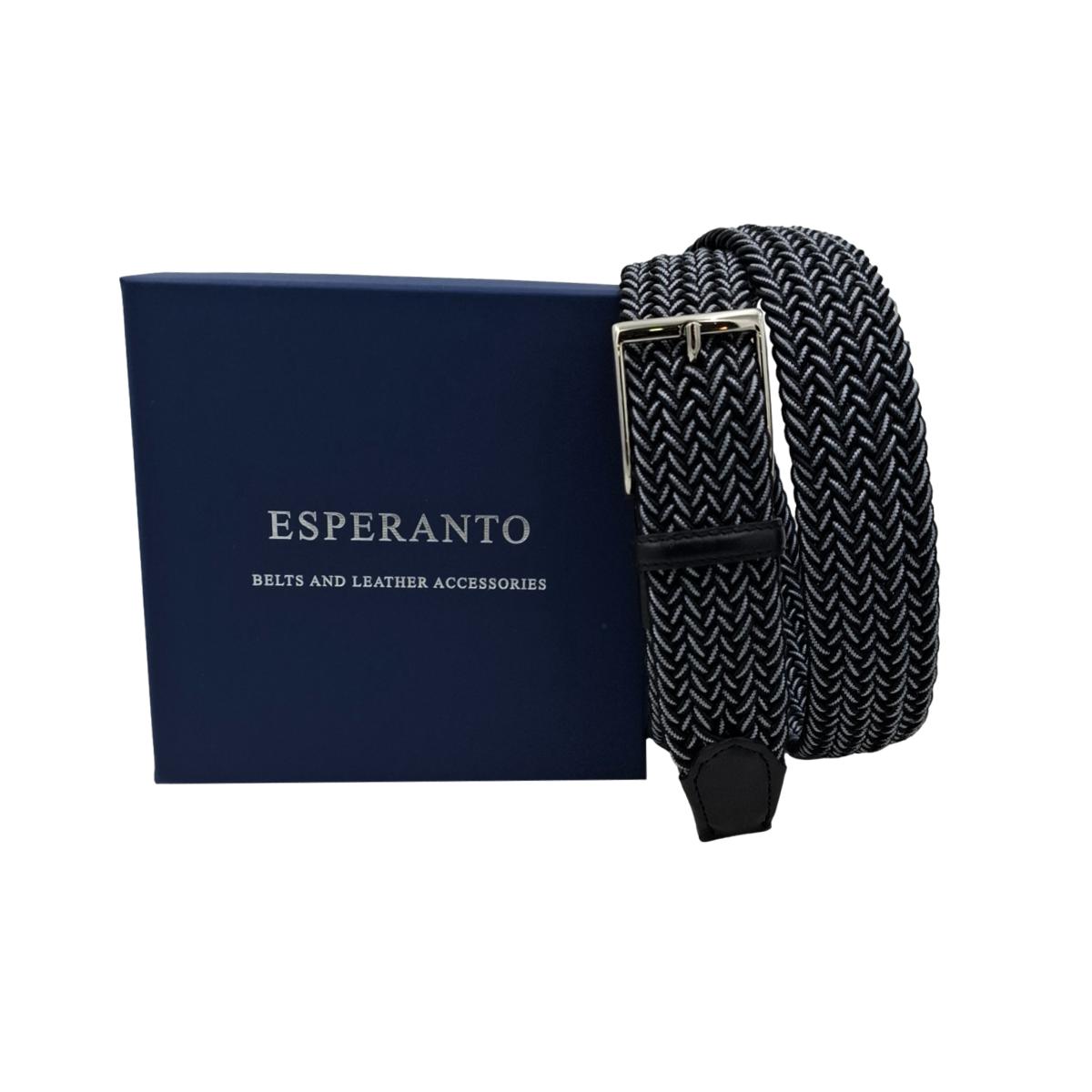 🔥NOVITA'🔥 Cintura spessa in viscosa 3,5 cm Bicolore Bianco Nero elastica con fibbia nichel free - ESPERANTOBELTS